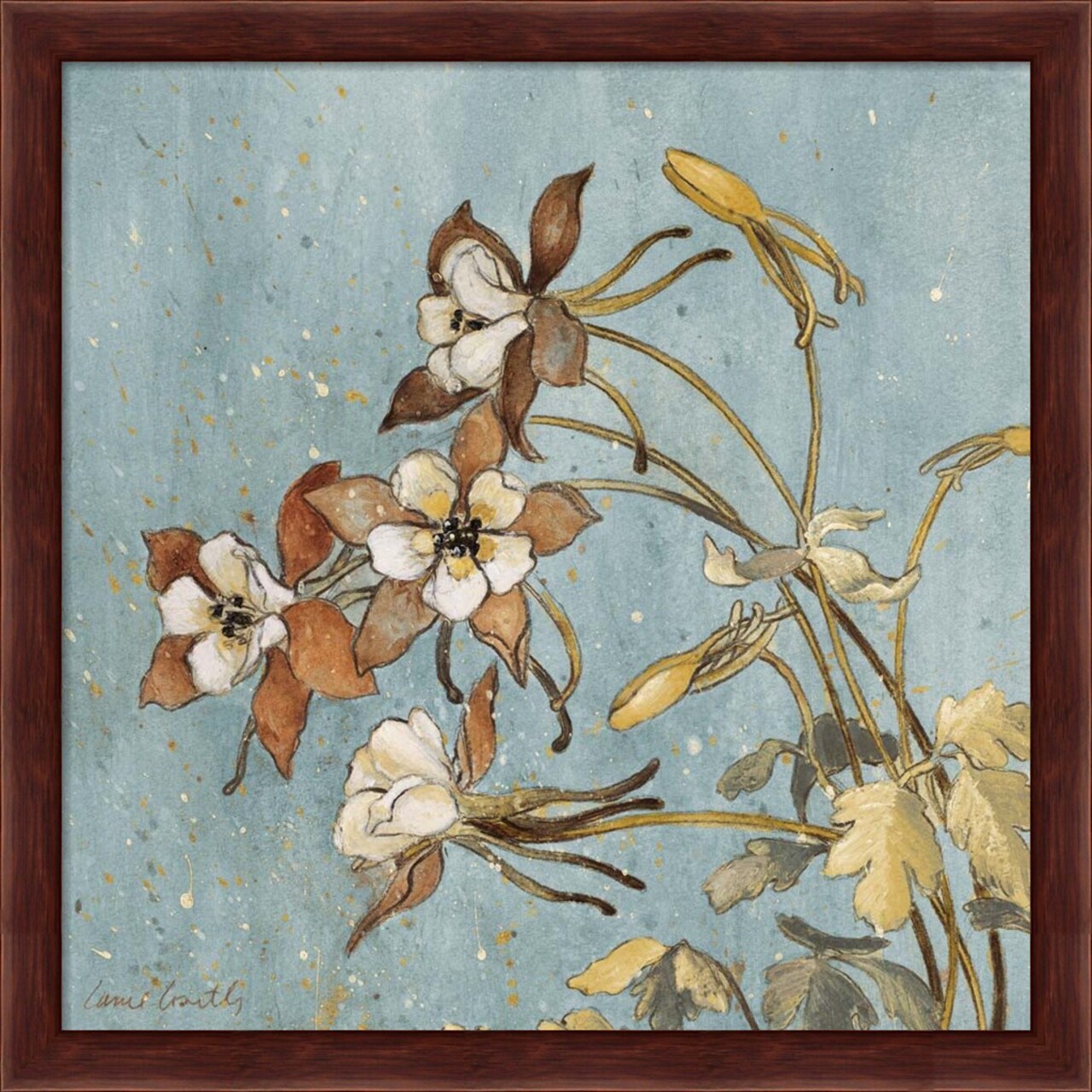 Wild Flowers on Blue II by Lanie Loreth 13" x 13" Framed Wall Art